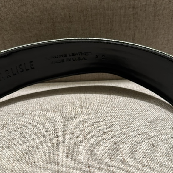 Vintage Carlisle army green leather suede wide belt, Size XSM - Picture 4 of 16